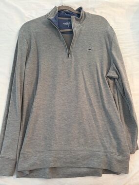 Vineyard Vines Light Gray Half-Zip Pullover Sweater